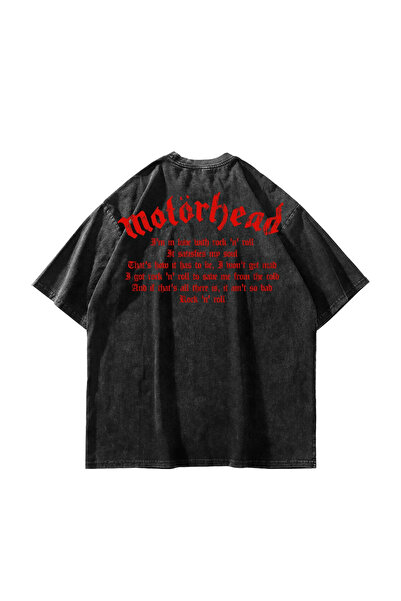 Sekizbiraltı Μπλουζάκι Motörhead με στάμπα Oversize Unisex, μαύρο, που πλένεται