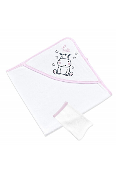 Babyjem Set prosop cu capison si manusa de baie pentru copii (Culoare: Roz)