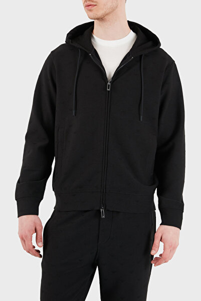 Emporio Armani All Logos Regular Fit Hooded Zipper Sweat Men's Sweat Em004867...