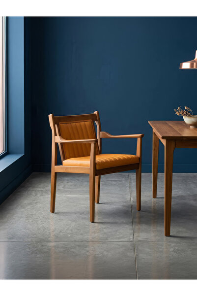 Gazzini Furniture Levi Kapitone Döşemeli Ahşap Sandalye