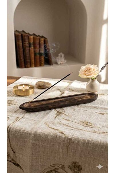 HUNATASARIM Ahşap İki Uçlu Çubuk Tütsülük (Uzunluk; 25 cm, Eni; 5 cm)