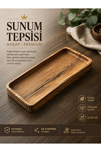 Marka MATENON DESIGN Premium Ahşap Sunum Tepsisi