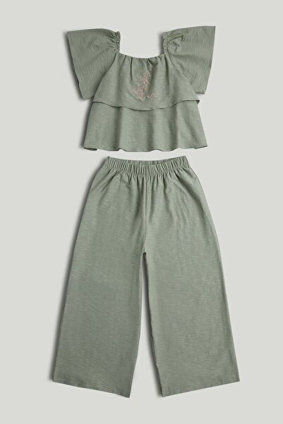 MOTHERCARE طقم ملابس أخضر (بلوزة وبنطلون)