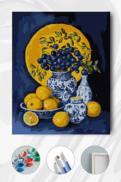 Parloran Sayılarla Boyama 40x50 cm Tuval Seti - Boyaları Ve Fırçaları Dahil -...