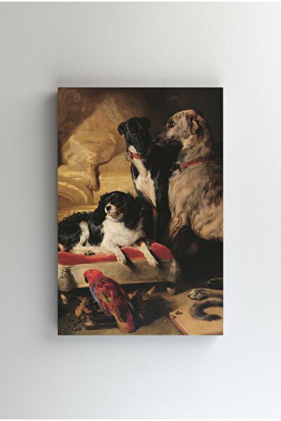 Efect Canvas Tablou pe pânză - Sir Edwin Landseer - Hector, Nero și Dash cu p...