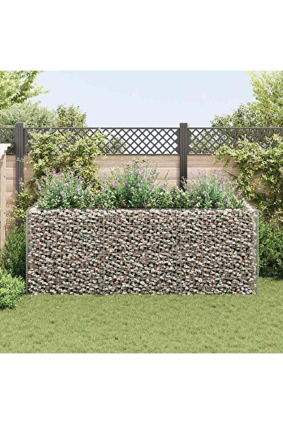 vidaxl Strat inaltat gabion, 270 x 90 x 100 cm, otel