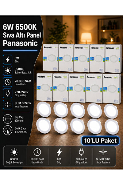 Viko by Panasonic 6W Slim Led Panel Spot 6500K Beyaz 10lu Paket