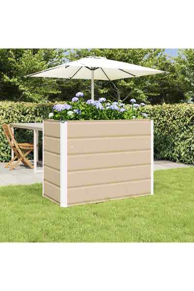 vidaxl Jardiniera Creme 100 x 50 x 75 cm Otel Galvanizat