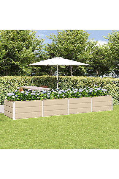 vidaxl Jardiniera Creme 320 x 80 x 45 cm Otel