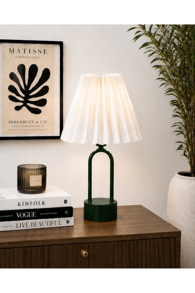 Natiorj Cava Model Umbrella Abajur Şapkalı Masa Lambası Salon Yatak Odası Ele...