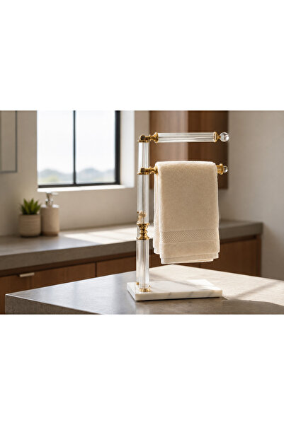 Defne Kitchen Lüks Gold Detaylı Mutfak Havluluk Standı - Mermer Tabanlı