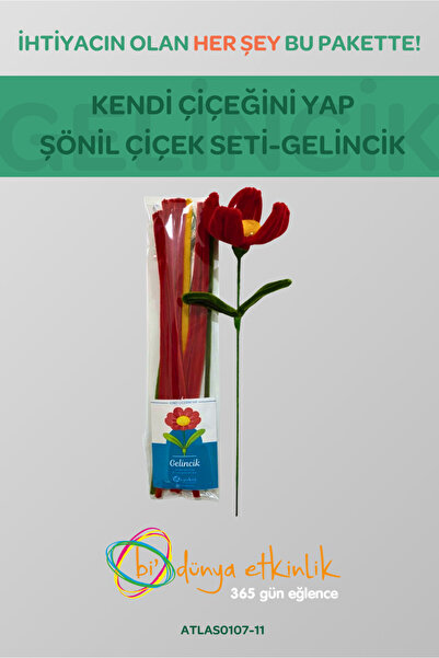 Bi’Dünya Kendin Yap Gelincik Çiçek Seti | DIY Hobi & El Sanatları Kutusu | Yaratıcı Aktivite Seti