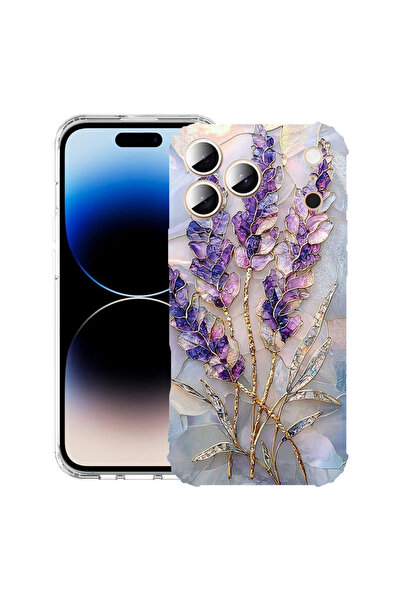 bestcase Husă Antișoc pentru Apple iPhone 17 Pro Max, Florală - Hortensie Aur...