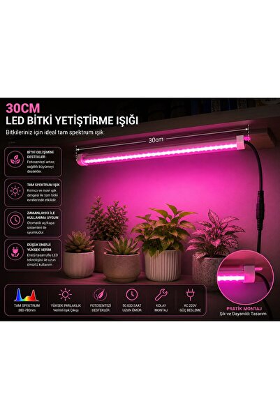 BRK LİGHTİNG 30 cm Full Spektrum LED Bitki Yetiştirme Lambası - Fotosentez De...