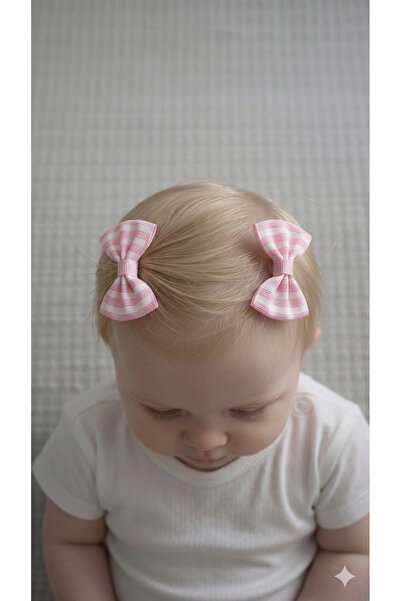 Baby Pink Bows Hairless Baby Buckle Set- 2 pcs Hairless Baby Buckle