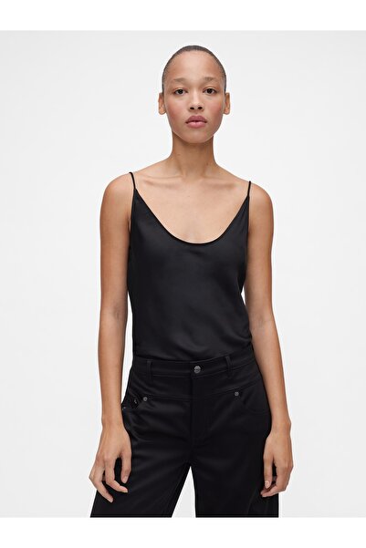 GAP Kadın Siyah GapStudio Saten Cami Bluz