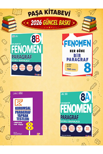 Fenomen Yayıncılık 8.sınıf Lgs Yeni Baskı Paragraf - A -B + Hergüne Bir Parağ...