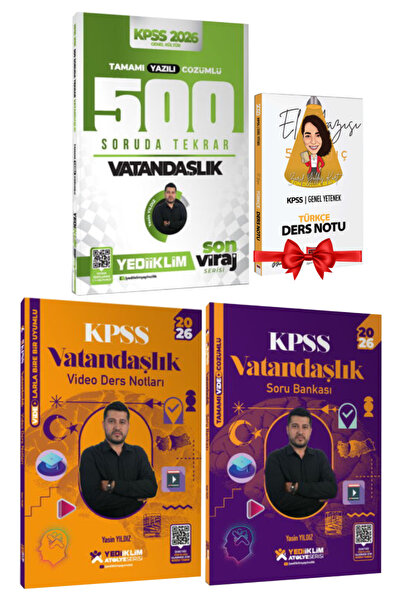 Yediiklim Yayınları KPSS 2026 Yasin Yıldız Son Viraj Vatandaşlık 500 Soruda T...
