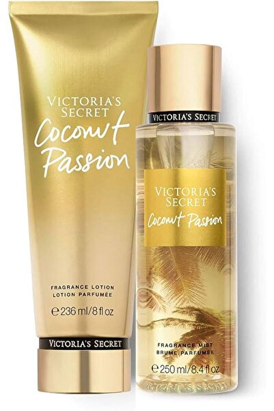 Victoria's Secret مجموعة رذاذ الجسم وغسول الجسم برائحة جوز الهند والباشن فروت