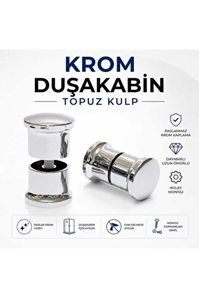 KAHEY KROM KAPLAMA DUŞAKABİN KOLU İÇ-DIŞ TAKIM YUVARLAK
