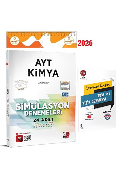 3D Yayınları 3D AYT 3D Simülasyon Kimya Denemeleri 2026 YENİ ve HEDİYE Ayt De...