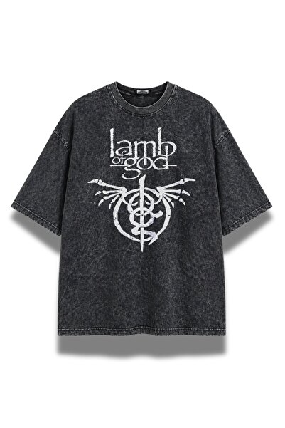 Fuddy Moda Unisex majica sa logotipom Lamb Of God, periva, vintage majica sa ...