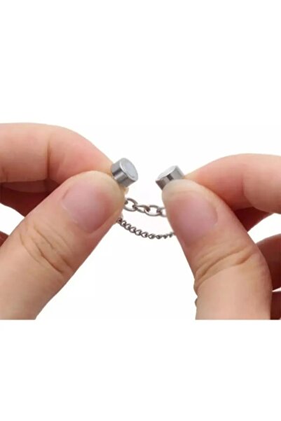 TakıConcept Zincirli Deliksiz Mıknatıslı Fake Piercing Kıkırdak Küpe