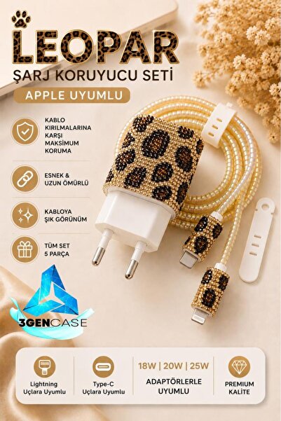 3GEN CASE Kablo Adaptör Koruyucu Şarj Kılıfı Kablo Örme Aparatlı Toparlayıcı ...
