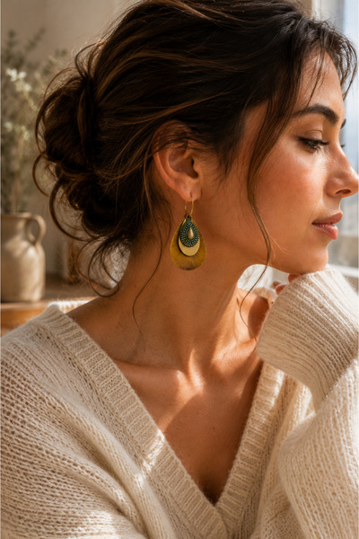 POYASE Authentic Vintage Drop Earrings Bohemian Vintage Ethnic Design Women's...