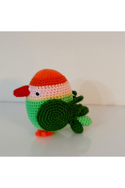 nildamigurumi Amigurumi Örgü Oyuncak Kuş Muhabbet Kuşu Tombul yeşil