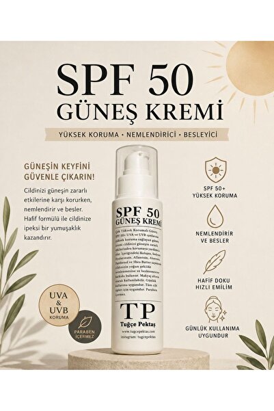 SPF 50+ Yüksek Koruma Güneş Kremi