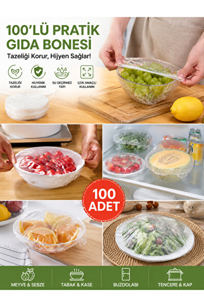 Special Action 100 Adet Streç Gıda Bonesi Tencere Tabak Saklama Kapağı Esnek ...