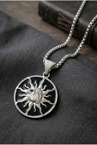 Velcari Minimalist Style Stainless Steel Men's Necklace with Eagle Figure