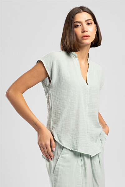 Lee Cooper Janet Women's Short Sleeve Blouse Green
