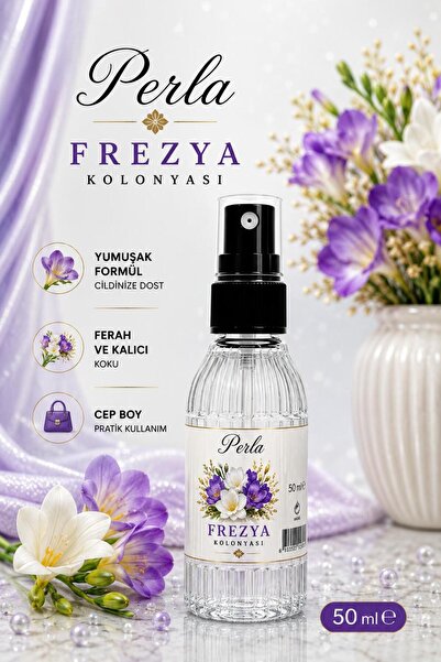 Sprey Başlıklı Frezya Kolonyası 50 Ml Çanta Cep Boy