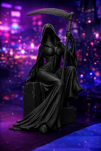Agno Works Bilgisayar Kasası içi Dekorasyon Lady Reaper Figür 13-15 cm Siyah