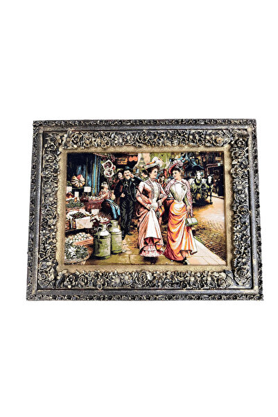 Hasyılmaz Elegantes Gezintinde Adlı İran Tebriz Halı Tablo 94x75cm - Duvar Ha...