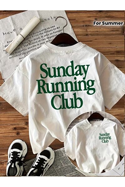 Massgai Unisex Design Sunday Running Club Μπλουζάκι με στάμπα, κοντό μανίκι, ...