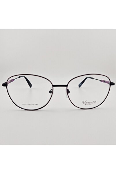 Vanessa Women's Eyeglass Frames C33, Oval, Metal, Dark Purple, lightweight, f...