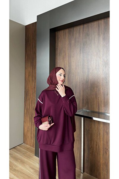 nurvina modest wear طقم مكون من قطعتين من قماش المودال بقصة فضفاضة