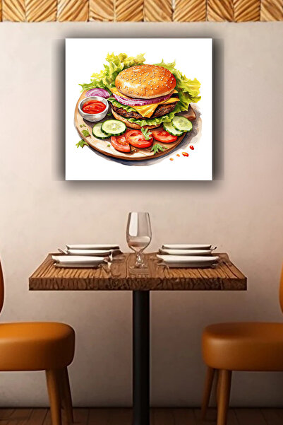 Lucena Cheeseburger Metal Tablo Pictură decorativă modernă pentru perete, cu ...