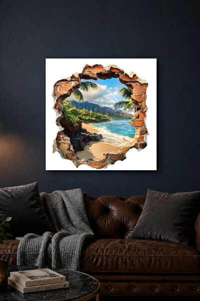 Lucena Pictură murală 3D cu peisaj tropical, peisaj marin și cu tematică de p...