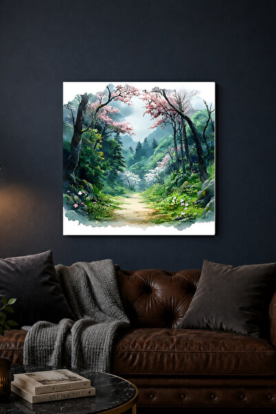 Lucena Watercolor Spring Forest Metal Painting Floral Nature Scenic Decorativ...