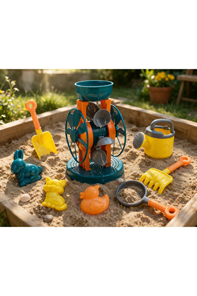 PinkBlue Set Jucarii de Nisip si Apa cu Morisca Interactiva - 8 Piese pentru ...