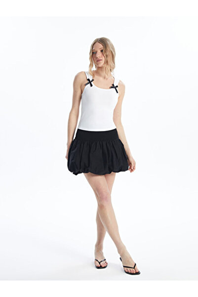LC Waikiki Poplin Women's Balloon Skirt with Elastic Waist