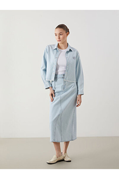 LC Waikiki Women's Jean Skirt with Belt