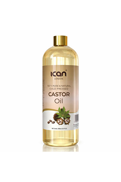 Ican London زيت الخروع 1000 مل - زيت نقي وطبيعي معصور على البارد متعدد الاستخ...