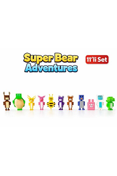 ATOLYETASBAHCE Super Bear Adventure Karakterleri 11'li Set-(8 cm)