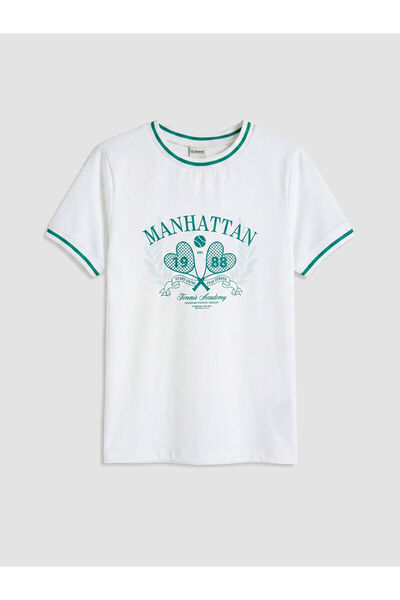 LC Waikiki تي شيرت بناتي مطبوع من Peak New Season Manhattan