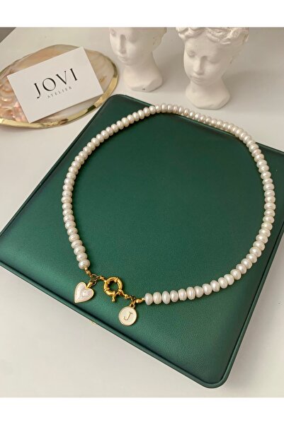 JOVİ ATELİER 50cm - Sertifikalı Doğal Rondela Kadın İnci Kolye | Gemici Kilit...